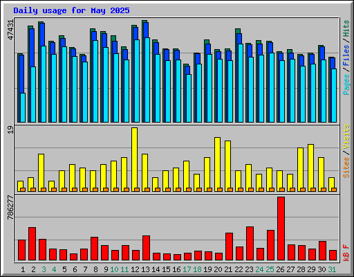 Daily usage for May 2025