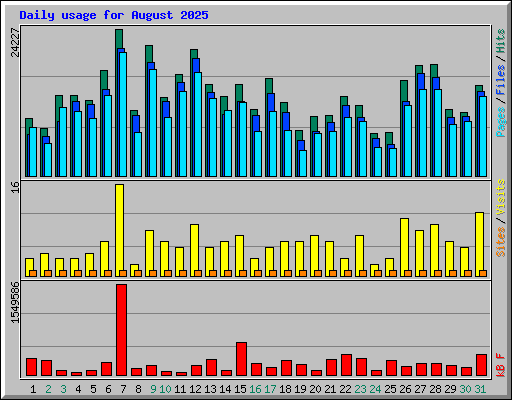 Daily usage for August 2025