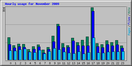 Hourly usage for November 2009