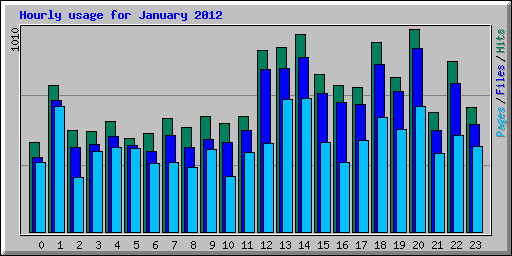 Hourly usage for January 2012