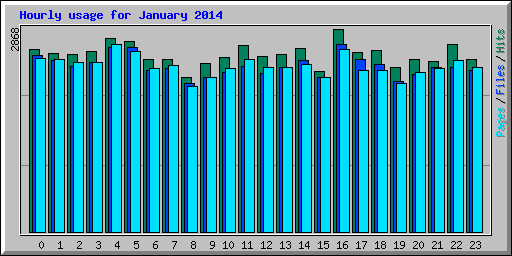 Hourly usage for January 2014