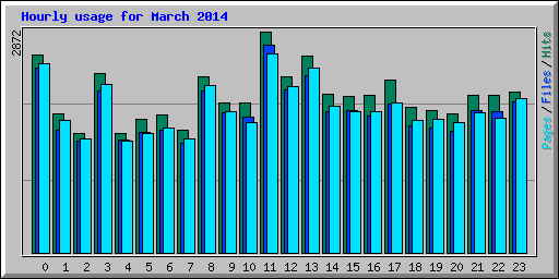 Hourly usage for March 2014