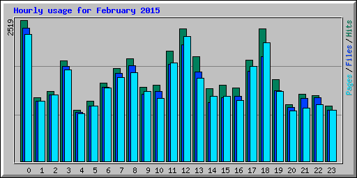 Hourly usage for February 2015