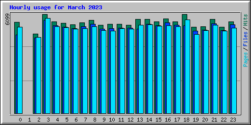 Hourly usage for March 2023